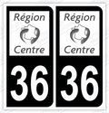 Auto - Autocollant immatriculation 36 – Centre-Val de Loire