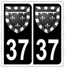 Auto - Sticker immatriculation 37 – Blason Centre-Val de Loire