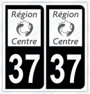 Auto - Autocollant immatriculation 37 – Centre-Val de Loire