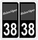 Auto - Autocollant immatriculation 38 – Auvergne-Rhône-Alpes