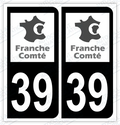 Auto - Sticker immatriculation 39 - Jura