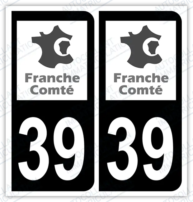 Auto - Sticker immatriculation 39 - Jura