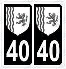 Auto - Autocollant immatriculation 40 – Blason Nouvelle-Aquitaine