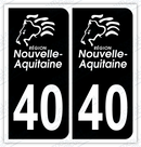 Auto - Autocollant immatriculation 40 – Nouvelle-Aquitaine