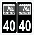 Auto - Autocollant immatriculation 40 – Aquitaine