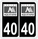Auto - Autocollant immatriculation 40 – Aquitaine