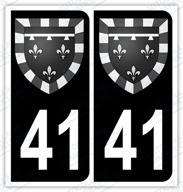 Auto - Sticker immatriculation 41 – Blason Centre-Val de Loire