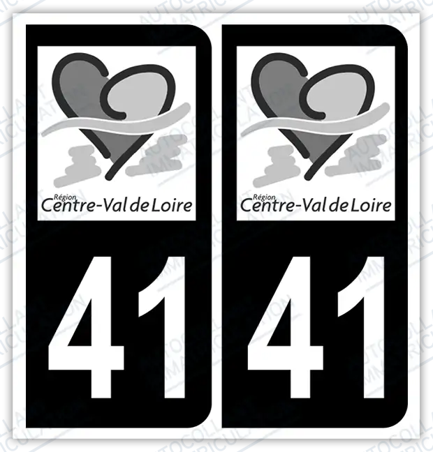 Auto - Sticker immatriculation 41 – Centre-Val de Loire