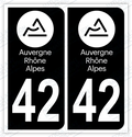 Auto - Autocollant immatriculation 42 – Auvergne-Rhône-Alpes