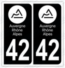 Auto - Autocollant immatriculation 42 – Auvergne-Rhône-Alpes