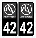 Auto - Autocollant immatriculation 42 – Rhône-Alpes