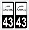Auto - Autocollant immatriculation 43 – Auvergne