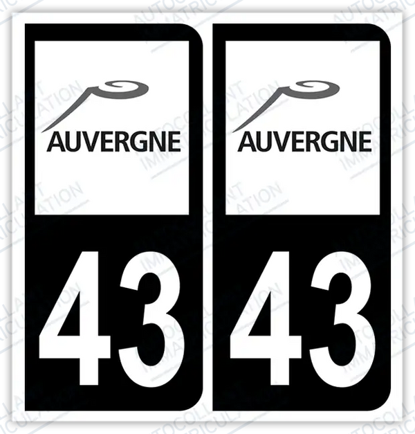 Autocollant Plaque Immatriculation 26 Drôme - Noir, Aux Dimensions Officielles, Résistant Aux Intempéries Et Lavages