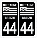 Auto - Autocollant immatriculation 44 – Blason Bretagne