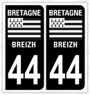Auto - Autocollant immatriculation 44 – Blason Bretagne