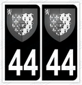 Auto - Autocollant immatriculation 44 – Blason Pays de la Loire