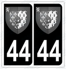 Auto - Autocollant immatriculation 44 – Blason Pays de la Loire