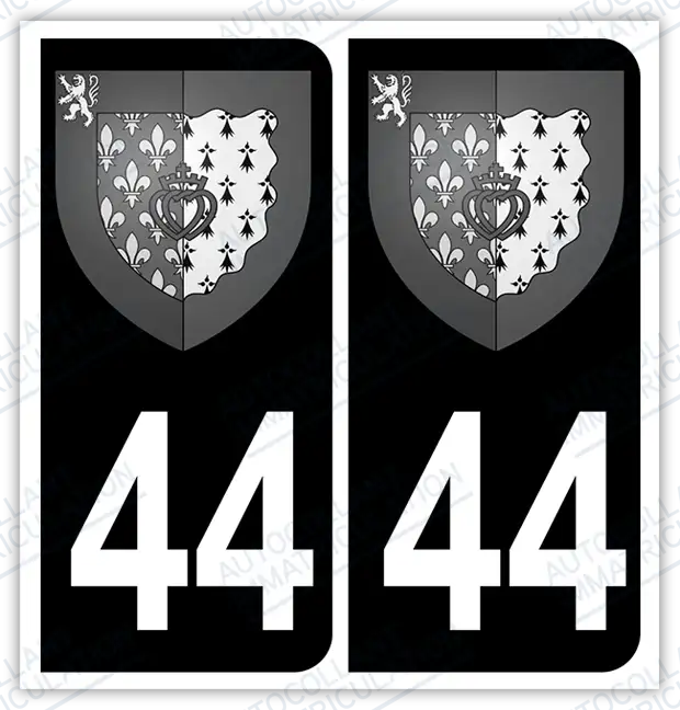 Auto - Autocollant immatriculation 44 – Blason Pays de la Loire