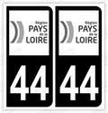 Auto - Autocollant immatriculation 44 – Pays de la Loire