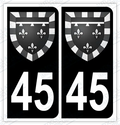 Auto - Autocollant immatriculation 45 – Blason Centre-Val de Loire