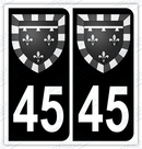 Auto - Autocollant immatriculation 45 – Blason Centre-Val de Loire