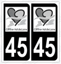 Auto - Sticker immatriculation 45 – Centre - Val de Loire