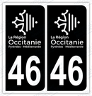 Auto - Autocollant immatriculation 46 – Occitanie