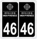 Auto - Autocollant immatriculation 46 – Occitanie