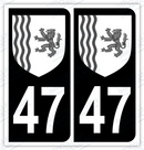 Auto - Autocollant immatriculation 47 – Blason Nouvelle-Aquitaine
