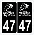 Auto - Autocollant immatriculation 47 – Nouvelle Aquitaine