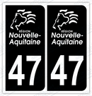 Auto - Autocollant immatriculation 47 – Nouvelle Aquitaine