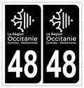 Auto - Autocollant immatriculation 48 - Occitanie