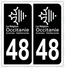 Auto - Autocollant immatriculation 48 – Occitanie