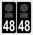 Auto - Autocollant immatriculation 48 – Occitanie