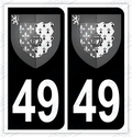 Auto - Autocollant immatriculation 49 – Blason Pays de la Loire