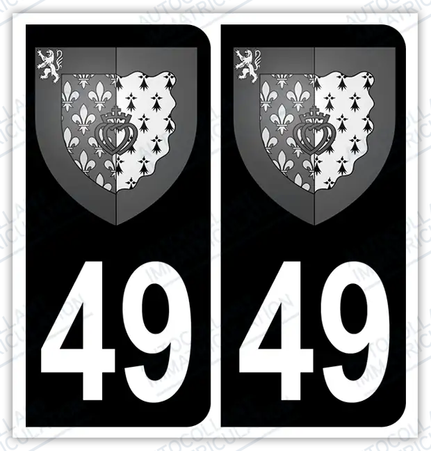 Auto - Autocollant immatriculation 49 – Blason Pays de la Loire