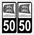 Auto - Autocollant immatriculation 50 – Normandie