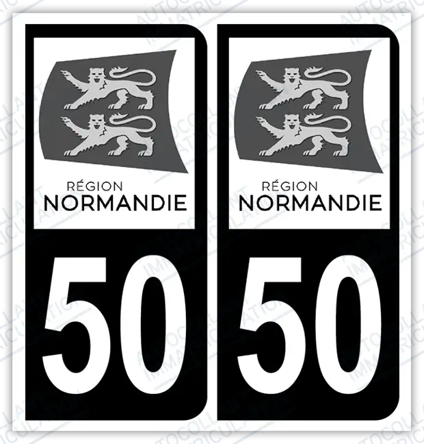 Auto - Autocollant immatriculation 50 – Normandie