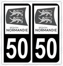 Auto - Autocollant immatriculation 50 – Normandie