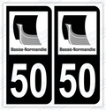 Auto - Autocollant immatriculation 50 – Basse-Normandie