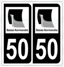 Auto - Autocollant immatriculation 50 – Basse-Normandie