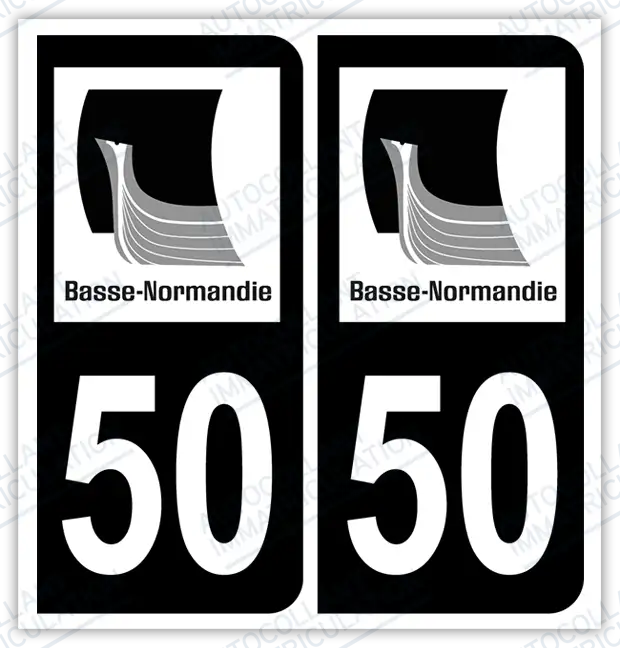 Auto - Autocollant immatriculation 50 – Basse-Normandie