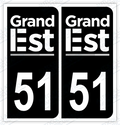 Auto - Autocollant immatriculation 51 – Grand-Est