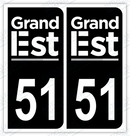 Auto - Autocollant immatriculation 51 – Grand-Est