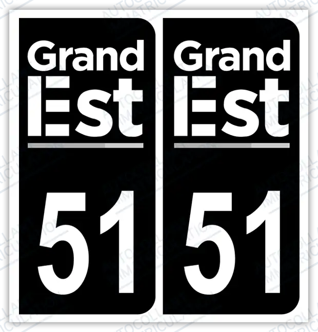Auto - Autocollant immatriculation 51 – Grand-Est