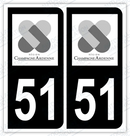 Auto - Autocollant immatriculation 51 – Grand Est
