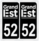 Auto - Autocollant immatriculation 52 – Grand Est