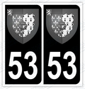 Auto - Autocollant immatriculation 53 – Blason Pays de la Loire