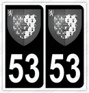 Auto - Autocollant immatriculation 53 – Blason Pays de la Loire