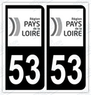 Auto - Autocollant immatriculation 53 – Pays de la Loire